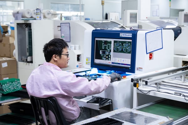 Engineer validating hardware during QC inspection