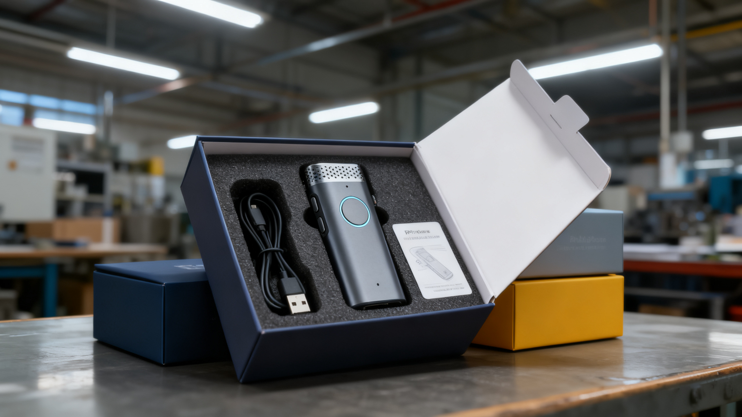 Branded AI voice hardware on a GMIC production line