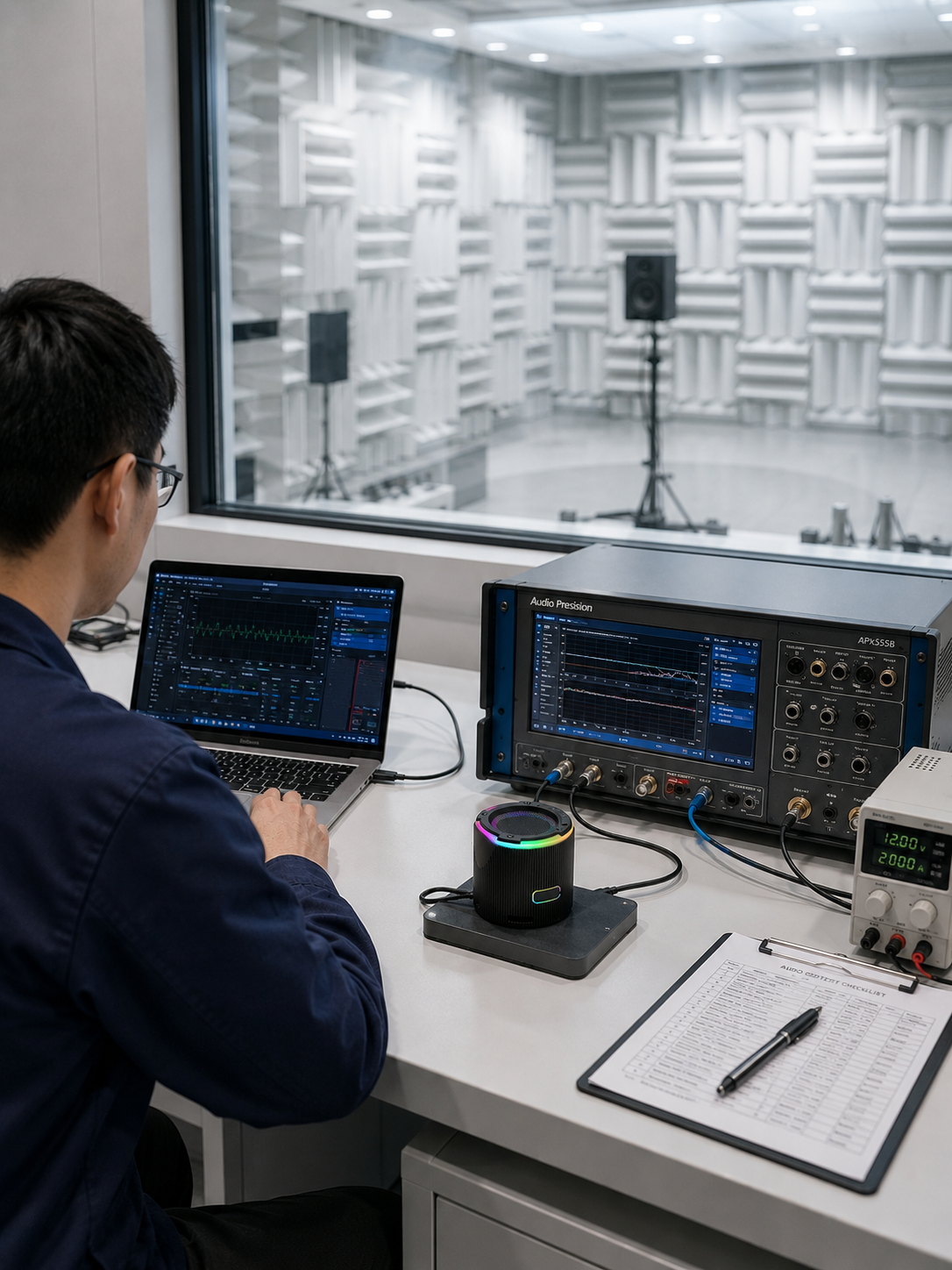 Automated optical inspection of audio DSP hardware